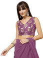 OOMPH! Womens Indian Ethnic Wear Designer Big Paisley Pattern Zari Work V Neck Sleeveless Fuscia Pink Color Brocade Readymade B