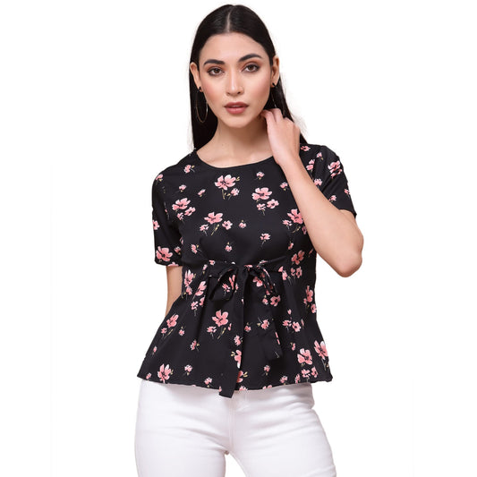 OOMPH! Tops for Women Stylish Latest, Black - mt490