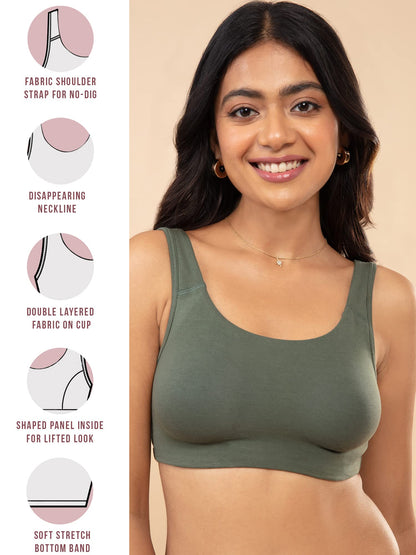 NYKD Soft Cup Easy Peasy Slip On Everyday Bra for Women, Wireless, Full Coverage, Support Shaper, Non Padded Sports Bra Bra, NYB