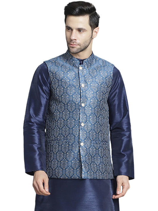Jompers Mens Printed Nehru Jacket