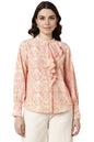Allen Solly Women Regular Fit Printed Casual Full Sleeve Button-Down Shirt