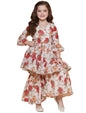 Naixa GirlS Rayon Floral Pattern Kurta Sharara Set With 3/4 Sleeve V- Neck Knee Length And Elastic Closure Type| Kurta Sharara