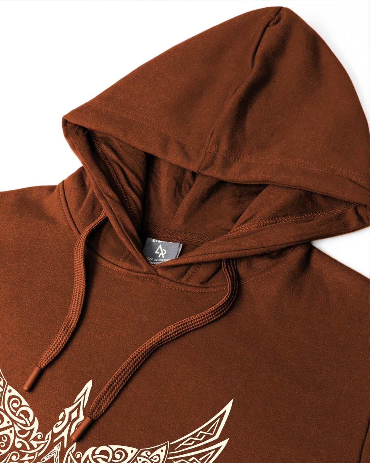 ADRO Men's Cotton Neck Hooded Sweatshirt (H24-BIRD-BR-S_Brown)
