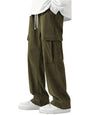Greciilooks Cargo Joggers For Men  Cotton Loose Fit Utility Pants With 6 Pockets | Durable Outdoor & Hiking Trousers Green