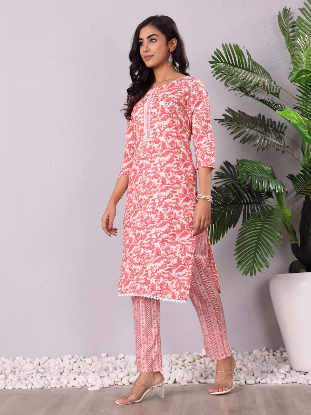 Varanga Women Ethnic Printed Kurta With Trouser & Dupatta  Comfortable Cotton Set, Stylish And Coordinated Look, Perfect For Cas