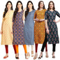 Pinkmint Elegant Printed Crepe KurtiS For WomenS (Pack Of 5)