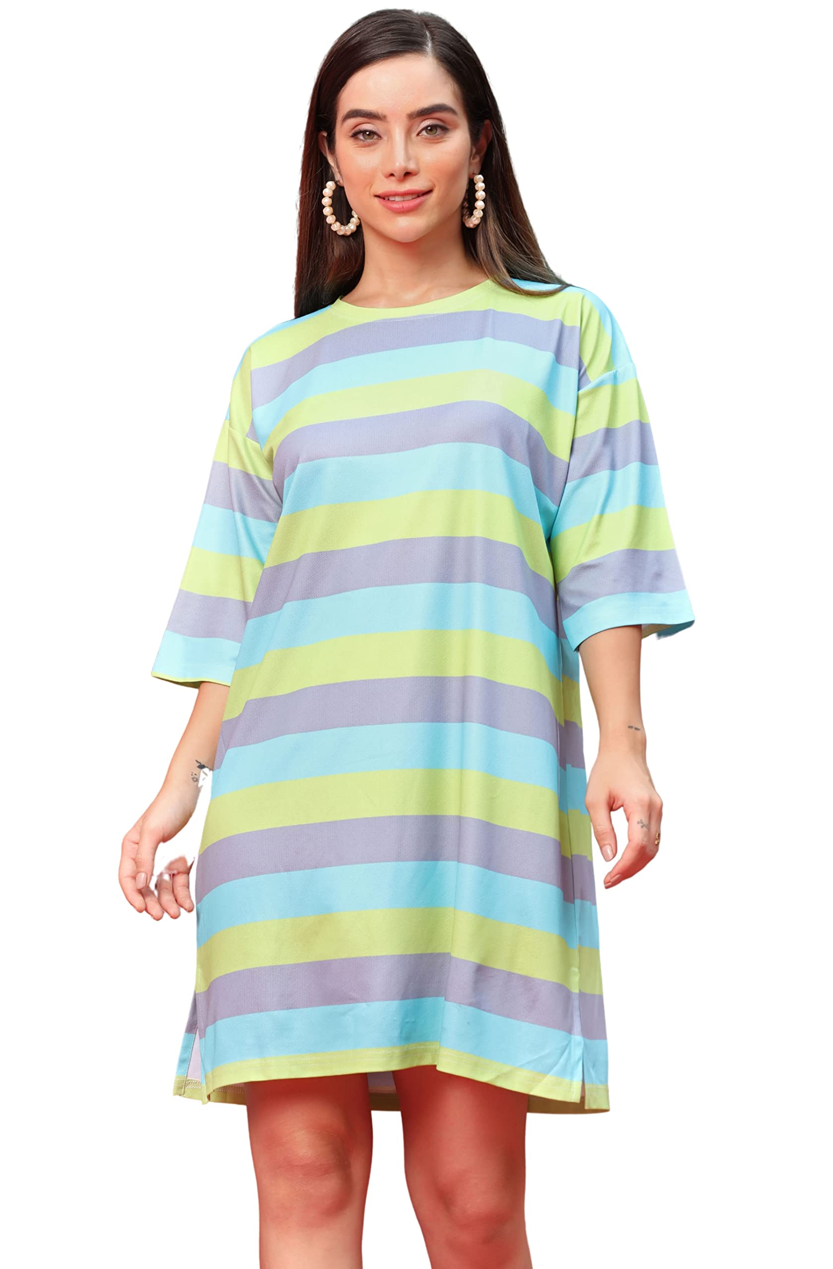 Om Sai Latest Creation Western Dresses For Women | Short A-Line Dress For Girls | Midi Dress For Women Dress For Women (Grey&Tur