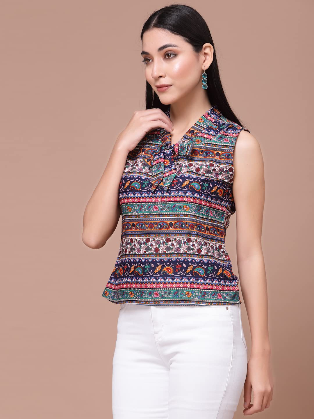 OOMPH! Sleeveless Tops for Women, Multicolor - mt473