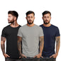 Peppyzone S to 5XL Cotton Round Neck Tshirt for Men - 100% Cotton, Half Sleeve, Combo Pack of 3 T Shirts for Men (in, Alpha, L,