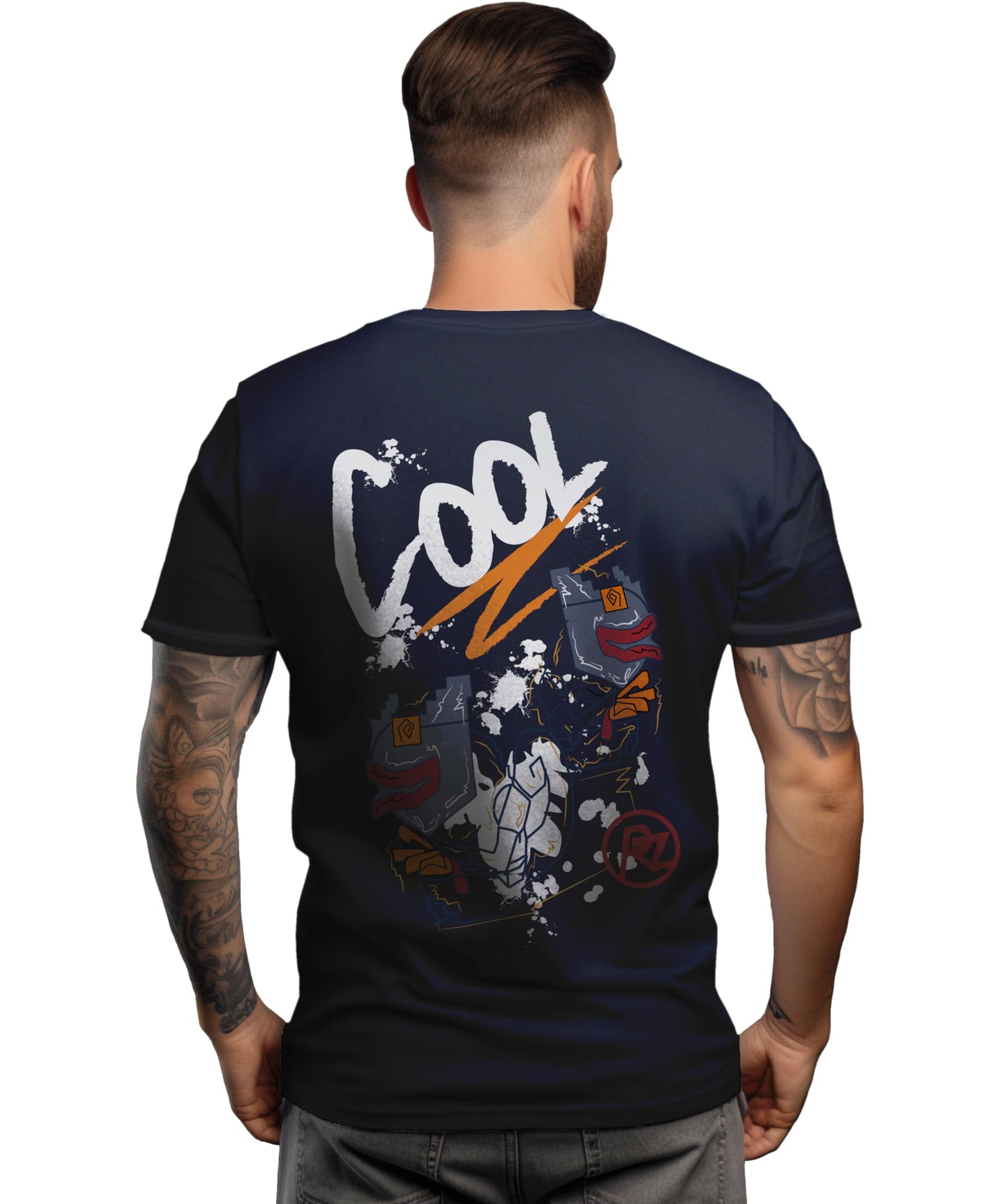 Peppyzone Mens Regular Fit T-Shirt (PZ-Trendy-45_Navy Blue