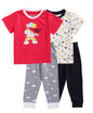 BUMZEE Pink & White Half Sleeve Baby Girls T-Shirt & Pajama Set Pack of 2 Age - 3-6 Months