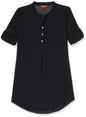 Aurelia WomenS Black Textured Cotton-Rayon Blend Regular Kurti