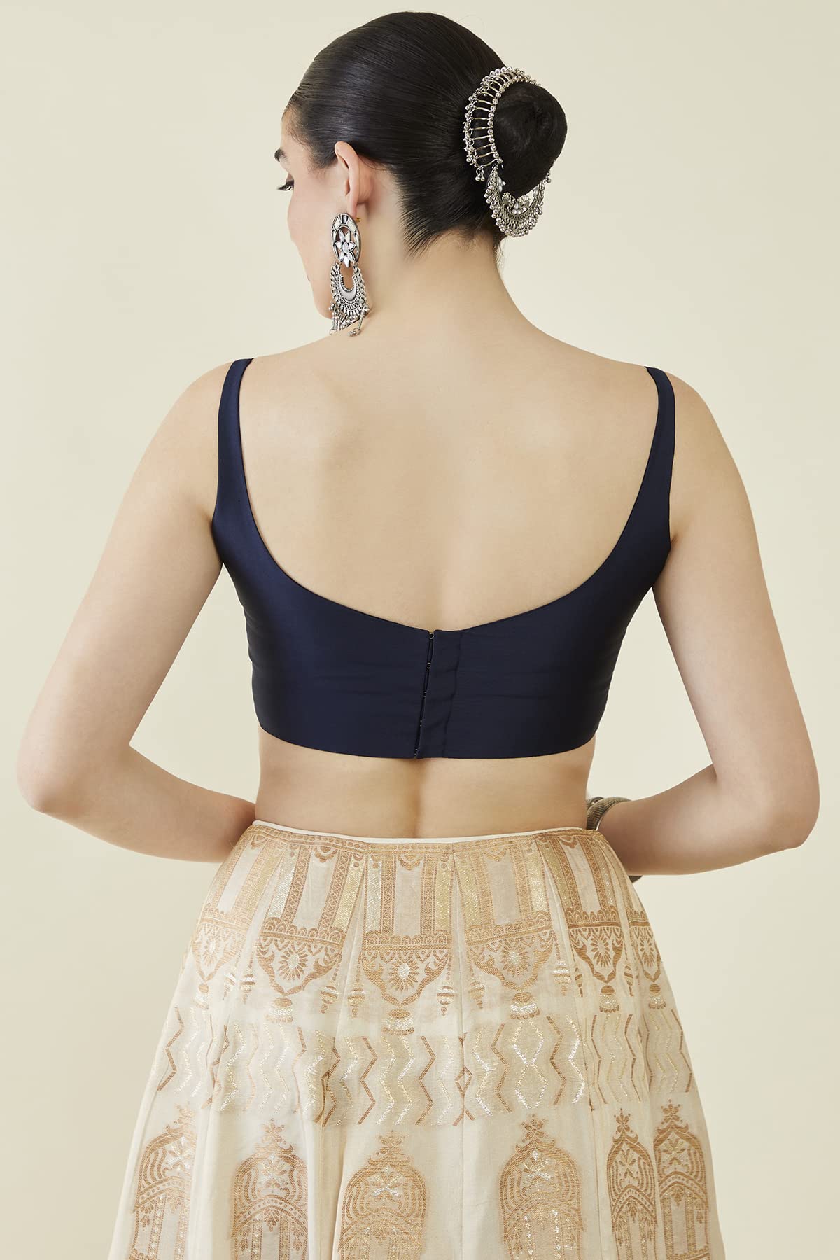 Soch Womens Taffeta Solid Sleeveless Regular Fit Blouse (BLHSSLD0051232)