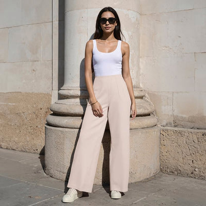 Work-to-Wine Twill Wide Dart Pants | Insanely Breathable | Elasticated Waistband | 2 Pockets | Mock Fly | Wide Silhouette | Styl