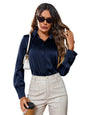 Indoprimo WomenS Solid Satin Casual Shirt | Stylish Western Long Sleeve Shirt For Women