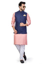 BE ACTIVE Mens Solid Linen Blend Kurta Pyjama 3 Piece Set || Men Kurta Pajama With Modi Jacket || Kurta Pajama Nehru Jacket For