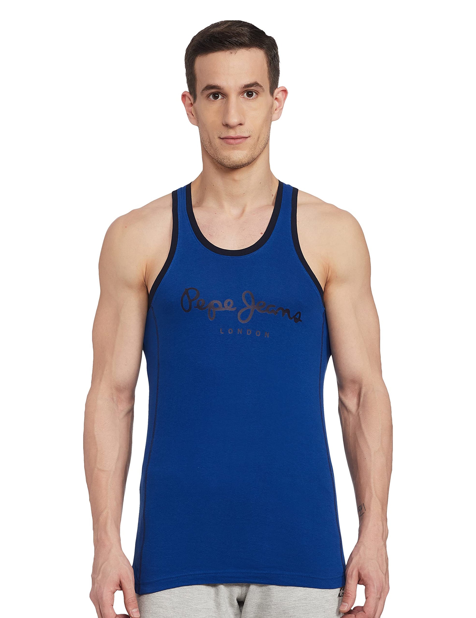 Pepe Jeans MenS Relaxed Vests (Atv03_Royal Blue Large)