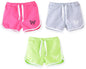 Kyda Kids Girls Cotton Plain Regular Fit Shorts For Summer- Multicolor