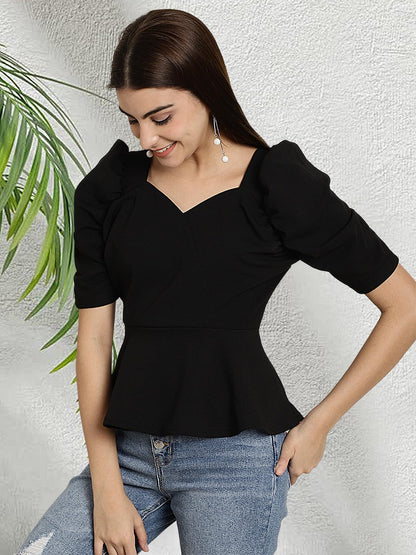 Tee Projekt Solid Stylish Casual Slim Fit Top & Tunic for Women & Girls| Trendy Western Tops for Women Stylish
