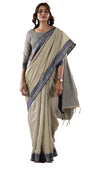 Pujia Mills WomenS Handloom Cotton Saree With Contrast Weaving Border Indian Ethnic Wear Saree Office Wear Cotton Saree With Un