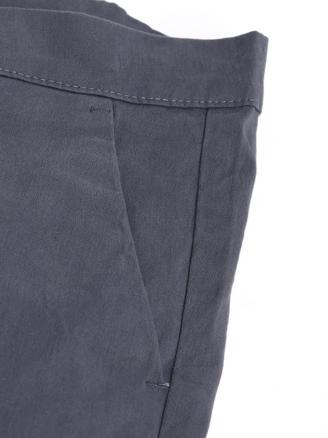 Dennis Lingo Solid Cotton Mens Casual Trouser, Tapered Fit, Mid Rise, Stretchable Ankle Length Chino Trousers Steel Grey