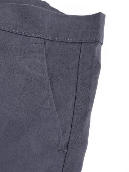 Dennis Lingo Solid Cotton Mens Casual Trouser, Tapered Fit, Mid Rise, Stretchable Ankle Length Chino Trousers Steel Grey