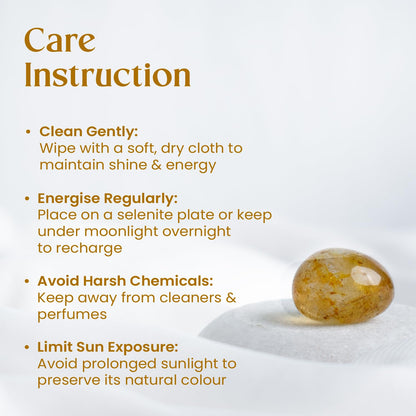 Astrotalk Citrine Tumble | Attracts Wealth, Success & Prosperity | Boosts Confidence, Motivation & Creativity | Energizes Solar Plexus Chakra | Office & Home Decor | Gift for Man & Woman