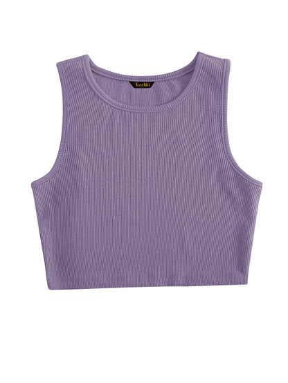 Toochki Tops for Woman | Spandex Top | Crop | Short | Western | for Jeans | Sleeveless | Stretchable | Purple