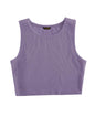 Toochki Tops for Woman | Spandex Top | Crop | Short | Western | for Jeans | Sleeveless | Stretchable | Purple