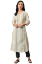 W for Woman Ecru Misdent Printed Summer Plus Size Kurta
