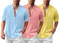 Finivo Fashion Combo Of MenS Solid Cotton Blend Straight Kurta Shirt Pack Of 3