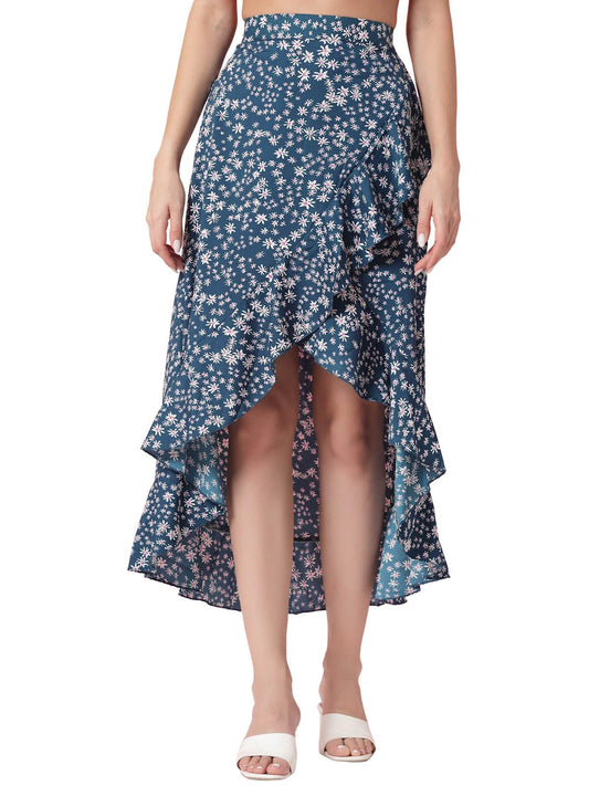 OOMPH! Long Skirts for Women Blue - msk056