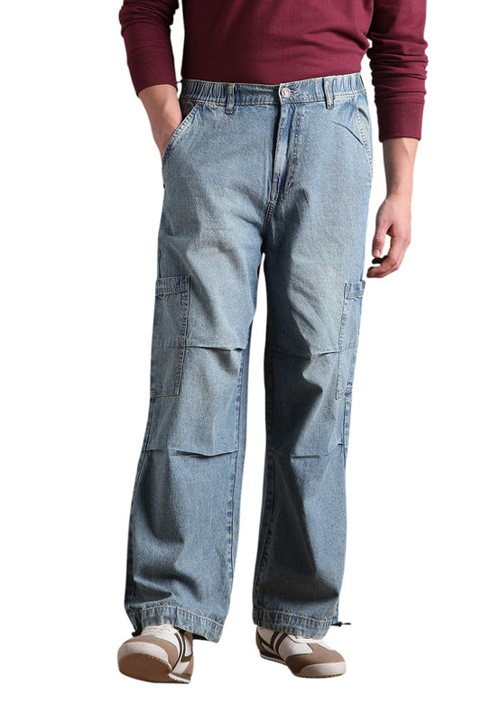 Hubberholme Men Cotton Washed Baggy Mid-Rise Jeans 7