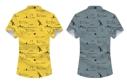 Kadiyu Half Sleeve Casual Printed Shirts For Men Regular Fit Printed Spread Collar Casual Shirt Lycra Fabric With Combo Shirt (P