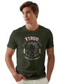 Peppyzone Mens Regular Fit T-Shirt (PZ-ZodiacVirgo6012_Olive