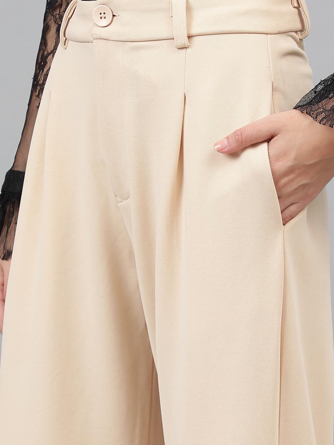 KOTTY Womens Polyester Blend Straight Fit Trousers