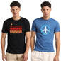 Nobero MenS Graphic Regular Fit T-Shirt (1M-Twts-C0701_Black/Marine