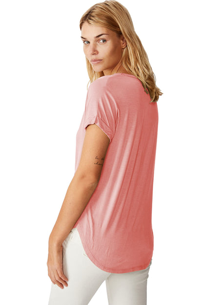 Fabricorn Combo Of Three Plain Sage Green, Dusty Rose And Airforce Blue V-Neck Up And Down Cotton Tshirt For Women (Sage Green,