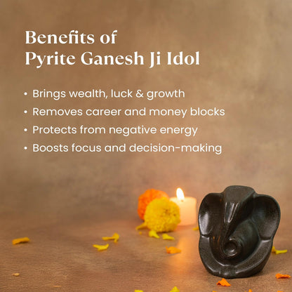 Astrotalk Pyrite Ganesha Ji Murti | Ganesh Idol for Wealth, Prosperity & Positivity | Ganesh Idol for Home Decor & Car Dashboard | Powerful Pyrite Ganesha Idols for New Beginnings & Energy Balance