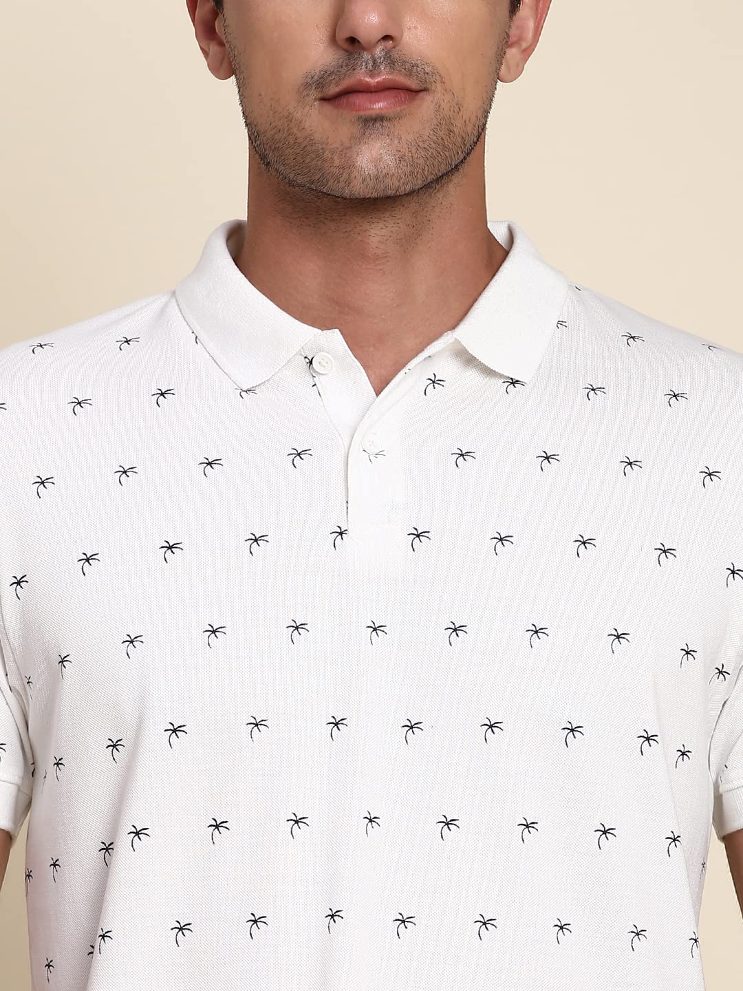 Dennis Lingo MenS Slim Fit Offwhite Polo T-Shirt