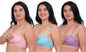 Fabme WomenS Cotton Wire Free Casual Balconette Bra (Pack Of 3) (Po3-Br_219_Seagreen, Lavender, Pink