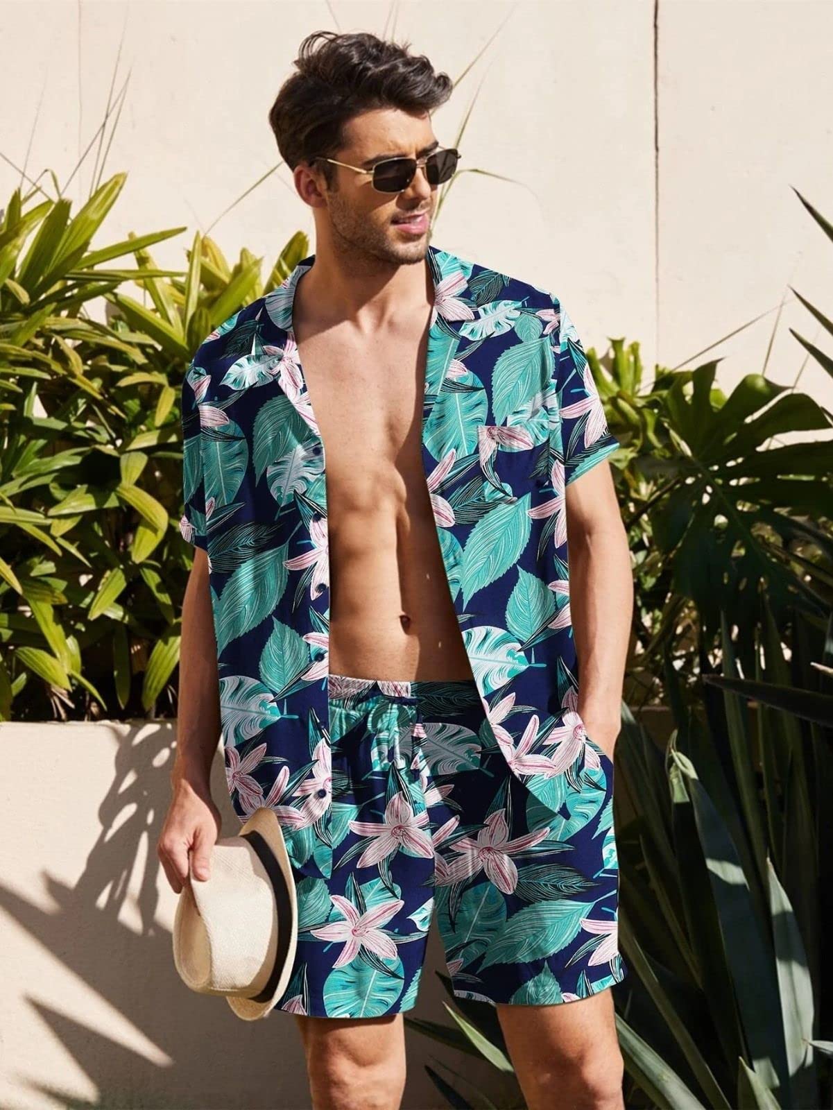 Leriya Fashion Mens Rayon Printed Co-Ord Set, Multicolour, Xs