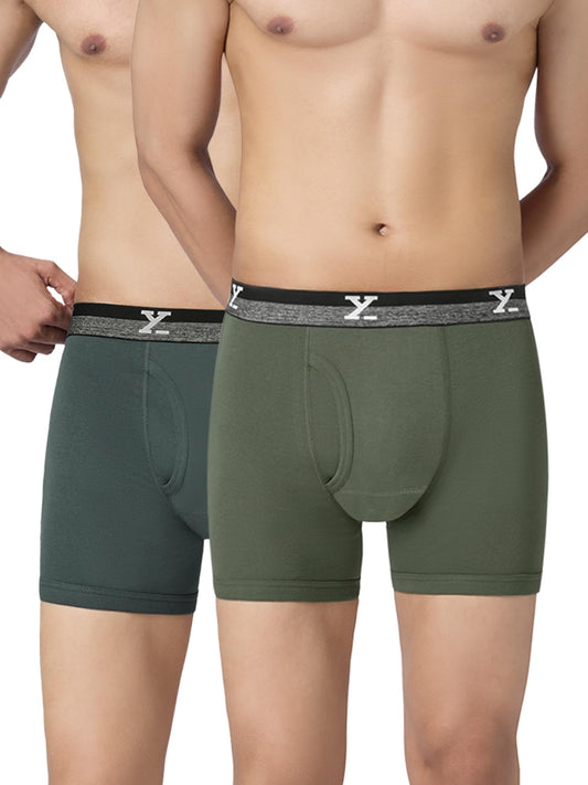XYXX Mens Nova Cotton Boxer Brief for Men Pack of 2 |Regular Fit with intellifresh No-Marks Waistband | Solid Underwear for Men