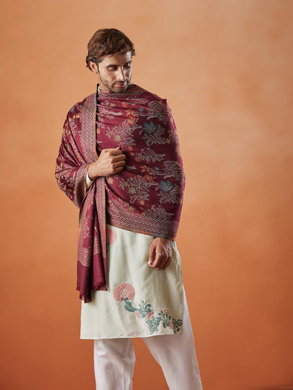 Pashmoda Men Shalimar Kaani Stole (Size 71x203 cm)