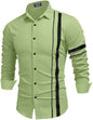 Zartha MenS Regular Fit Striped Pattern Cotton Blend Shirt With Spread Collar Long Sleeve And Standard Length | Shirt For Man L