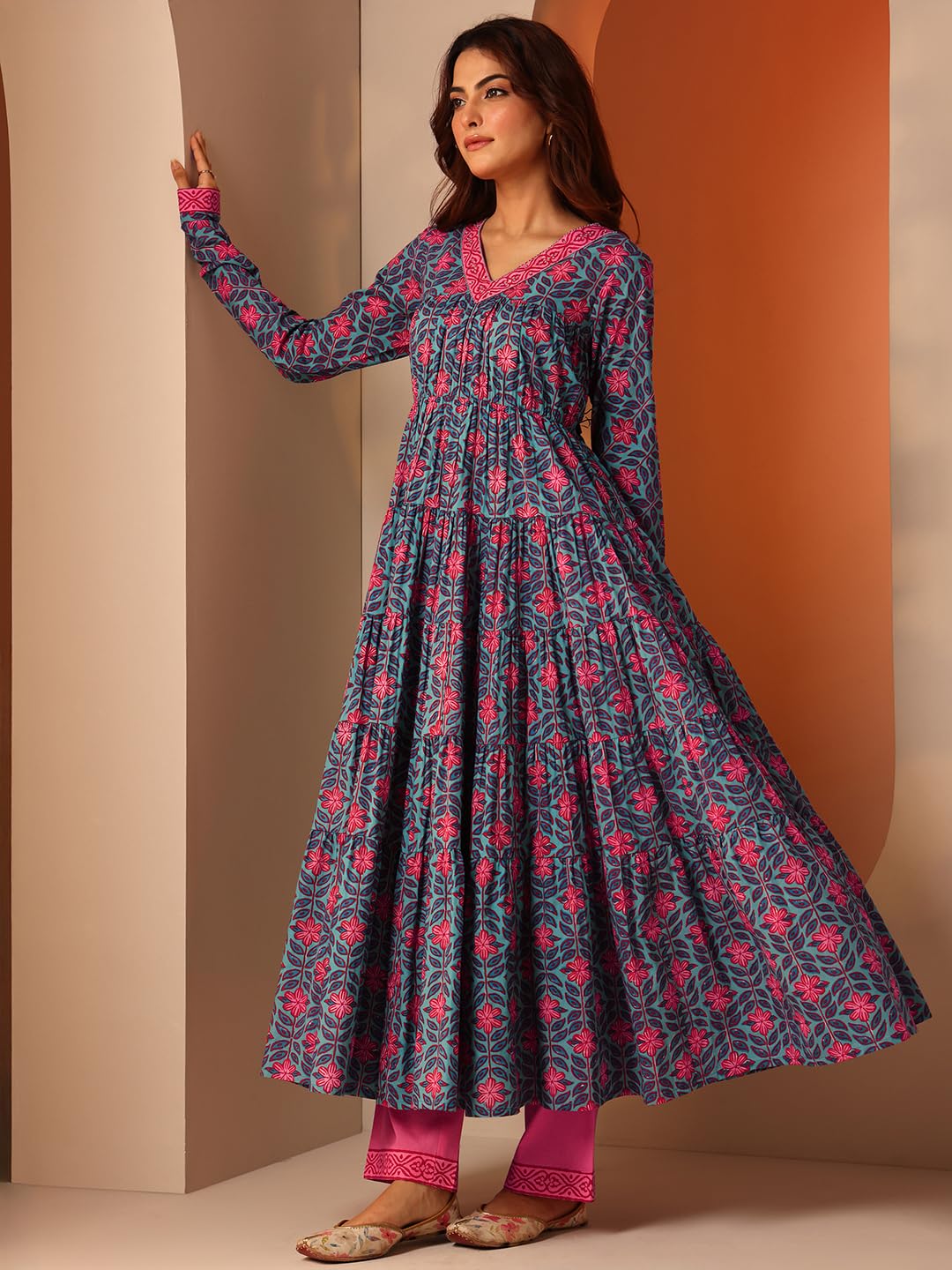 Libas WomenS Cotton Kurta Set (400786_Blue