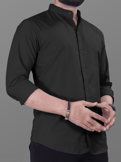 Noble Monk MenS Regular Fit Formal Shirt |Full Sleeve MenS Shirt Black