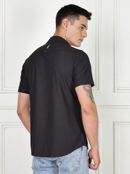 Thomas Scott Mens | Premium | Spread Collar | Slim Fit | Short Sleeves | 4 Way Stretch | Coolmax | Knitted | Casual | Shirts fo