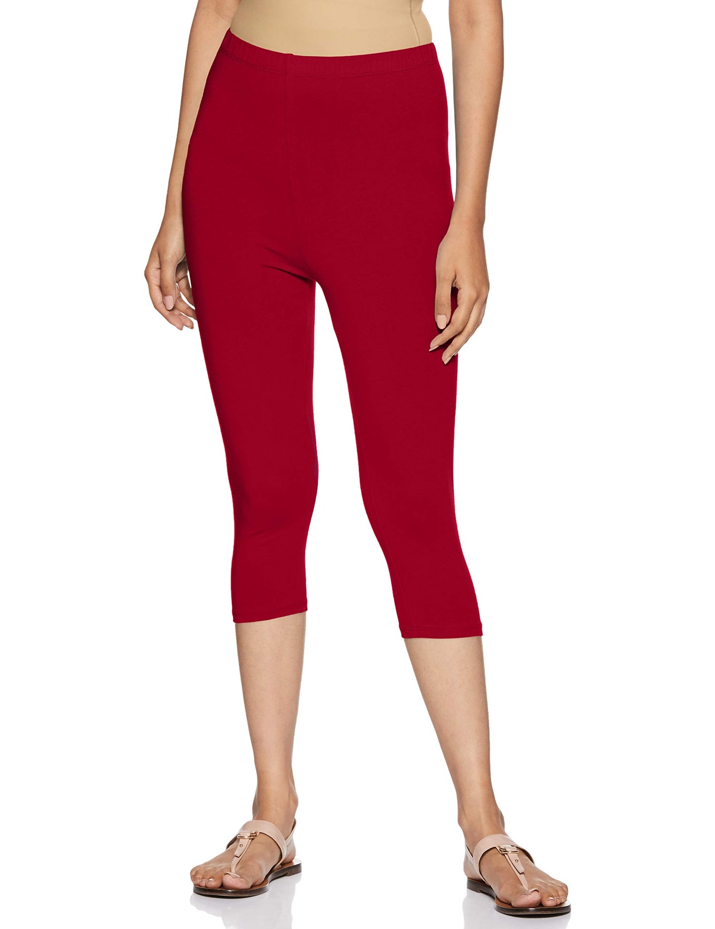 Rupa Softline Capri Leggings For Women Cotton Elastane Ultra Soft Free Size Stretch Fit