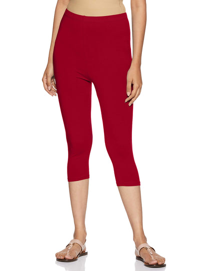 Rupa Softline Capri Leggings For Women Cotton Elastane Ultra Soft Free Size Stretch Fit